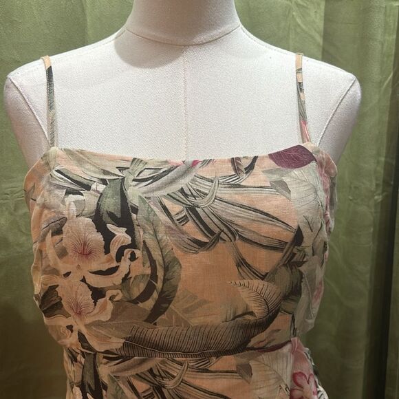 Guess 100% linen floral print mini dress, US8 - Picture 6 of 11